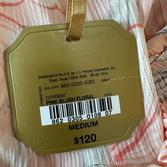 NWT RYEGRASS Women's Dress Peach Floral Sleeveless High Neck Smocked Waist SZ M - Picture 11 of 14